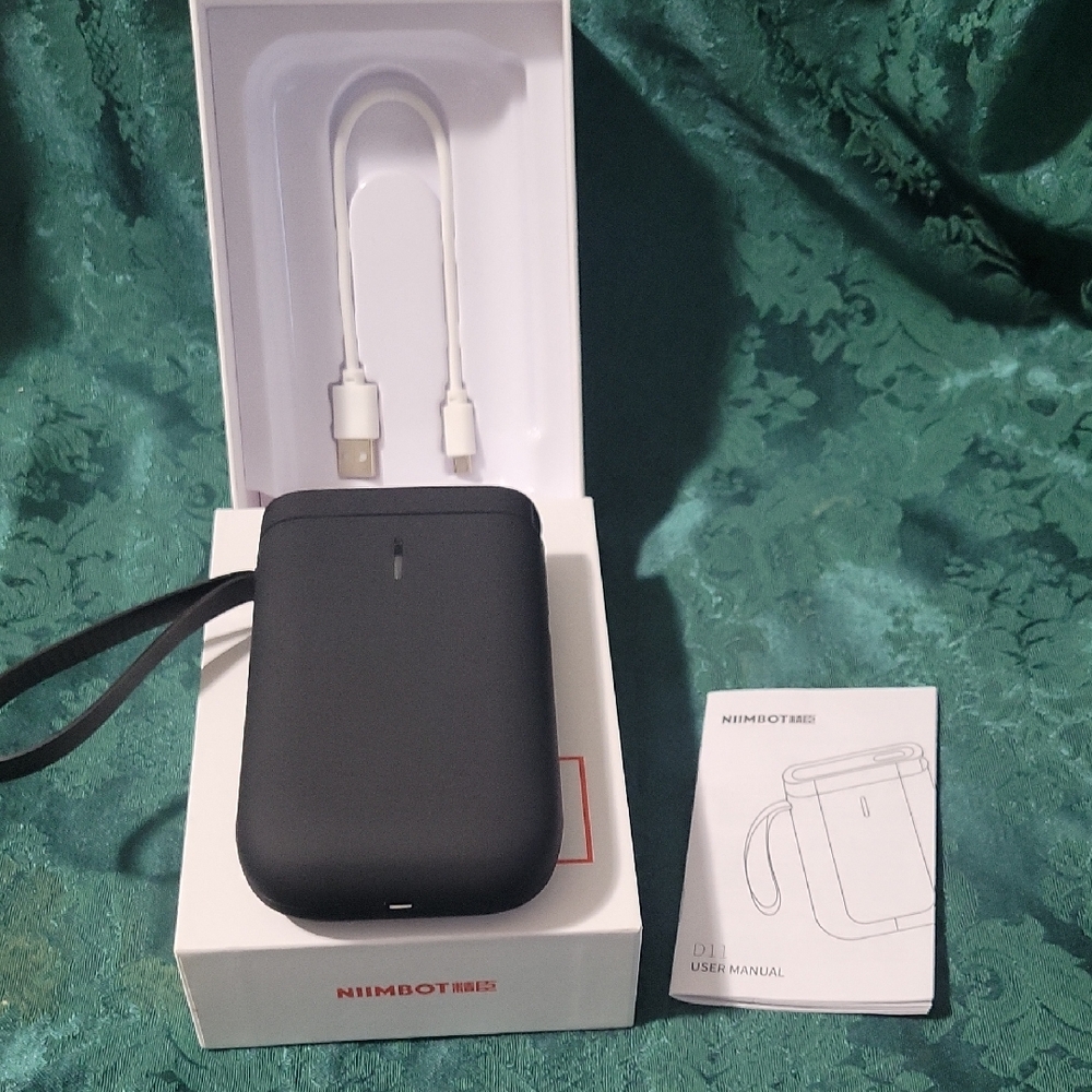 Nimbot D11 Black Portable Label Printer with USB NIB